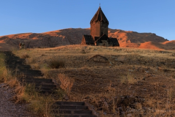 Armenia,-landscape,-Tanahat-Monastery,-sunset