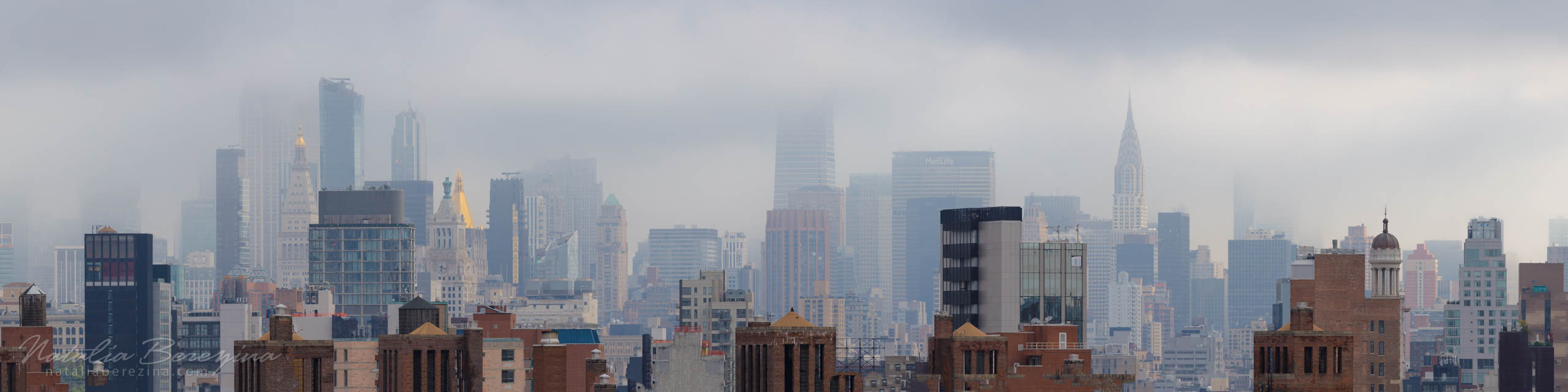 cityscape, bridge, fog, 4x1 NYC-NB7B6A6398-P - New York, USA - Natalia Berezina Photography