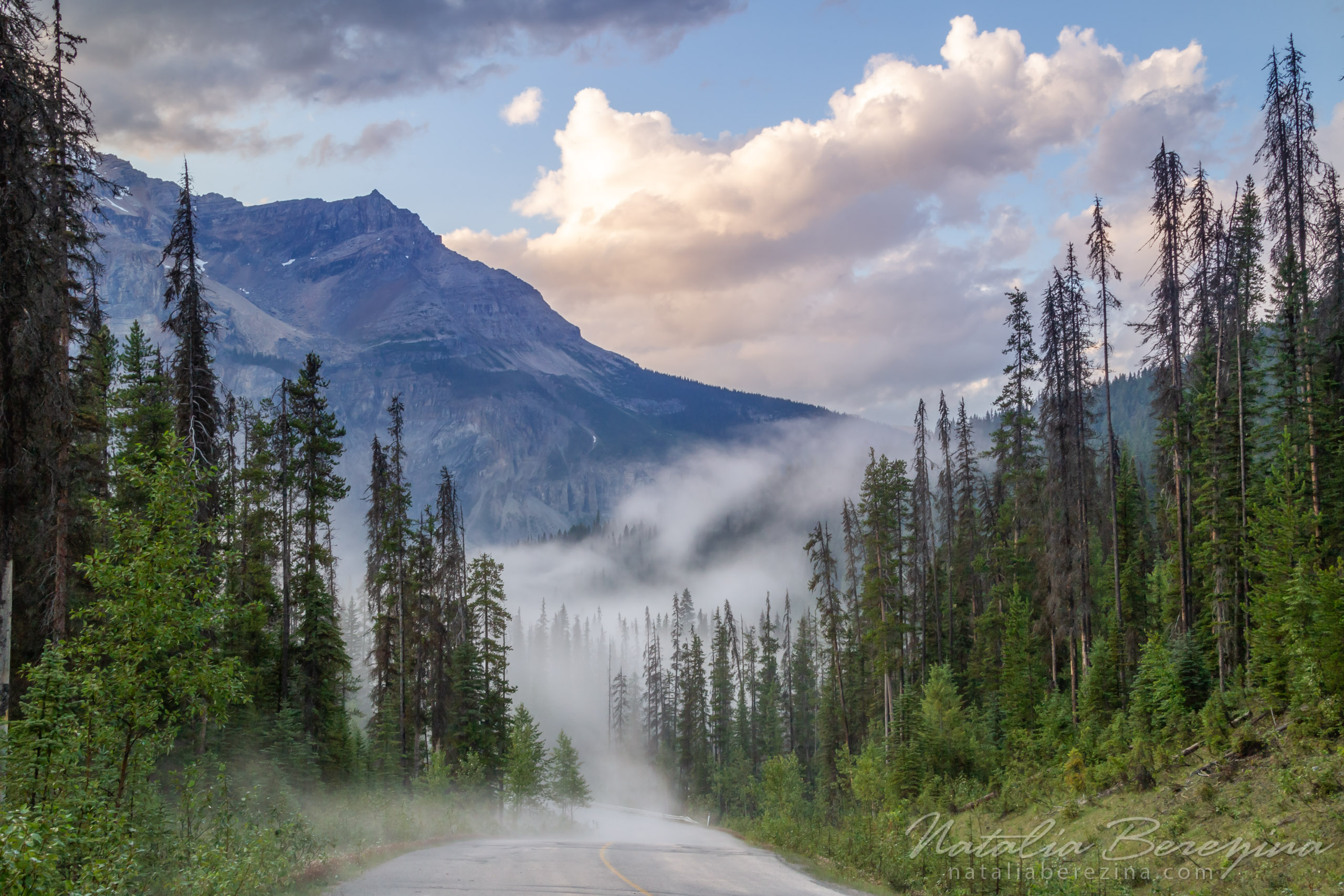 Canada, Rocky Mountains, cloud, sky, road, fog CA1-NBAG0Z1847 - Rocky Mountain, Canada - Natalia Berezina Photography