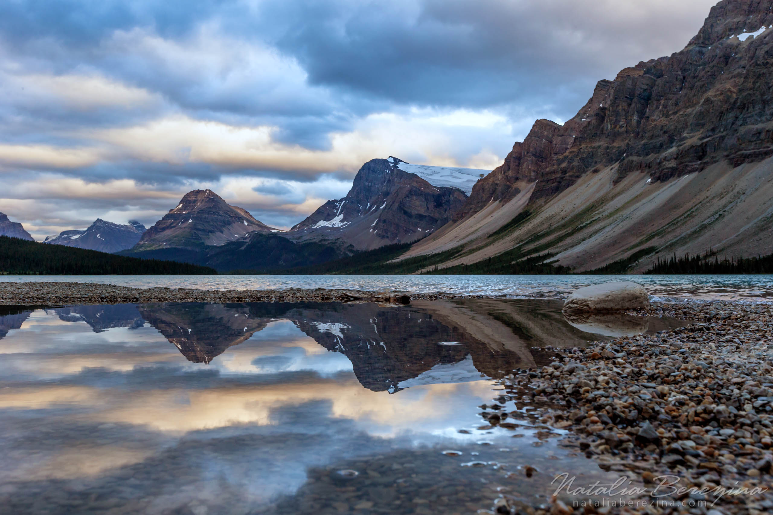 Canada, Rocky Mountains, cloud, sky, reflection, stones CA1-NBDK1U7262 - Rocky Mountain, Canada - Natalia Berezina Photography