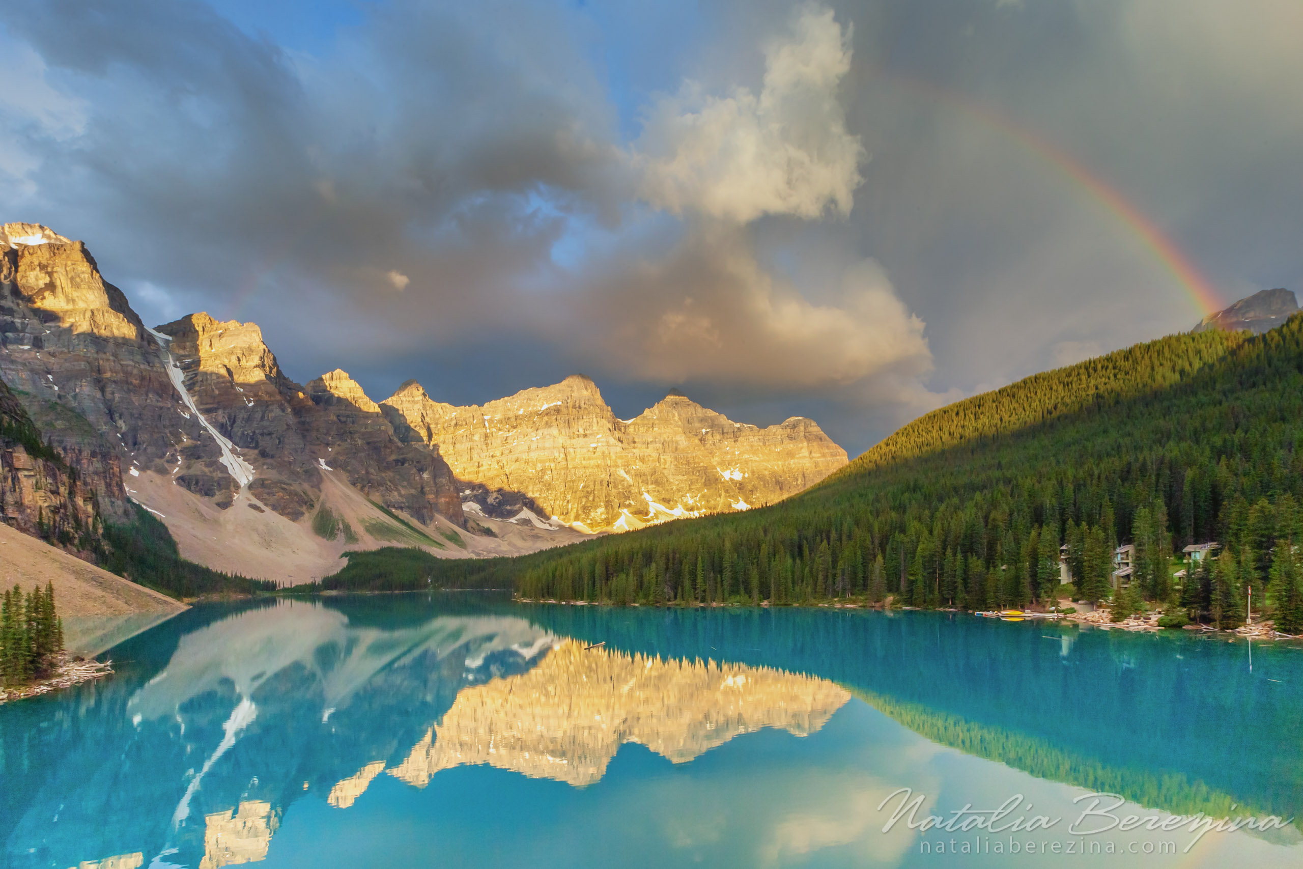 Canada, Rocky Mountains, cloud, sky, reflection, gold, rainbow CA1-NBDK1U7866 - Rocky Mountain, Canada - Natalia Berezina Photography