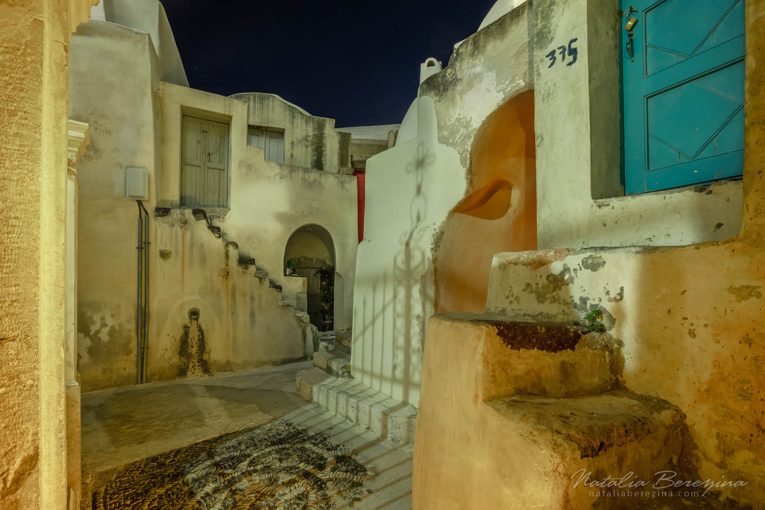 Santorini, Greece, Emporio cityscape, geometry, night time SA2-NBDK1U9937 - Santorini (Thira), Greece - Natalia Berezina Photography