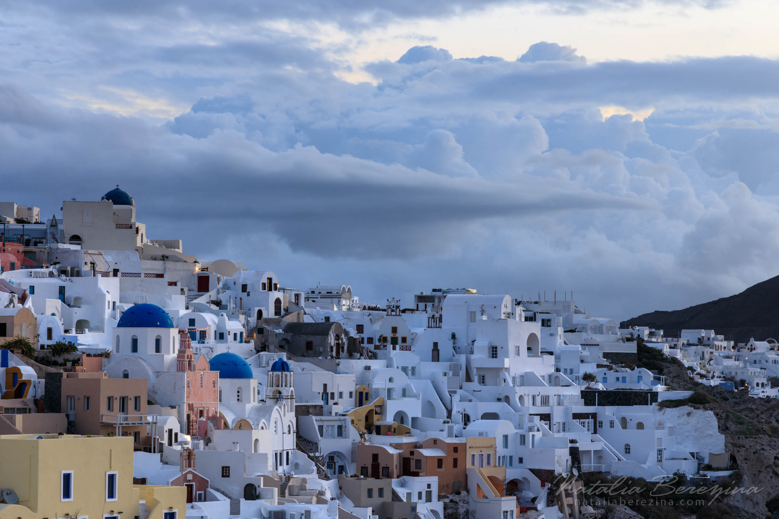 Santorini (Thira), Cyclades, Greece, cityscape, clouds, chapel SA4-NB7B6A9336 - Santorini (Thira), Greece - Natalia Berezina Photography